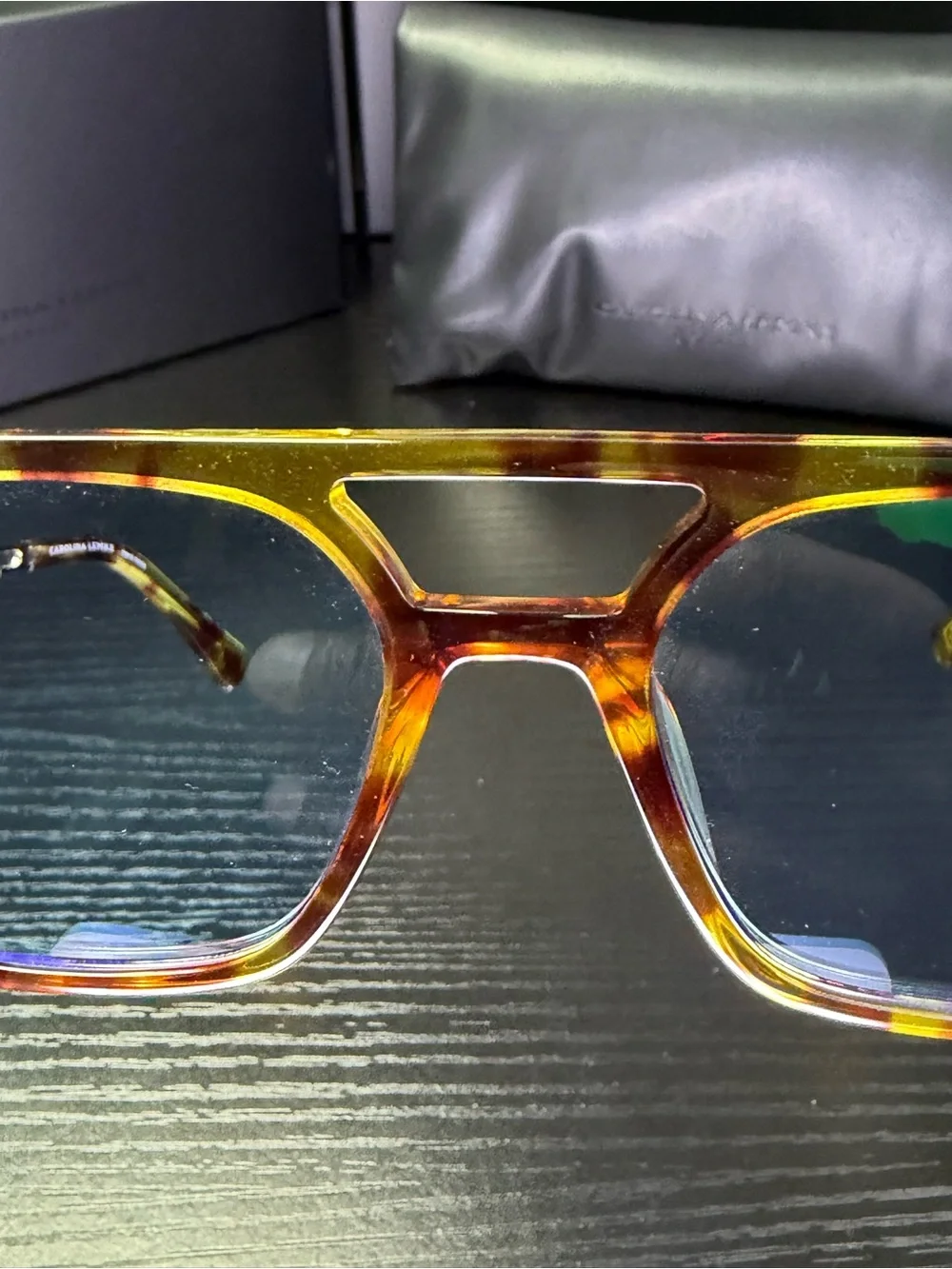 Carolina Lemke Tortoiseshell Blue-Tint Women's Sunglasses